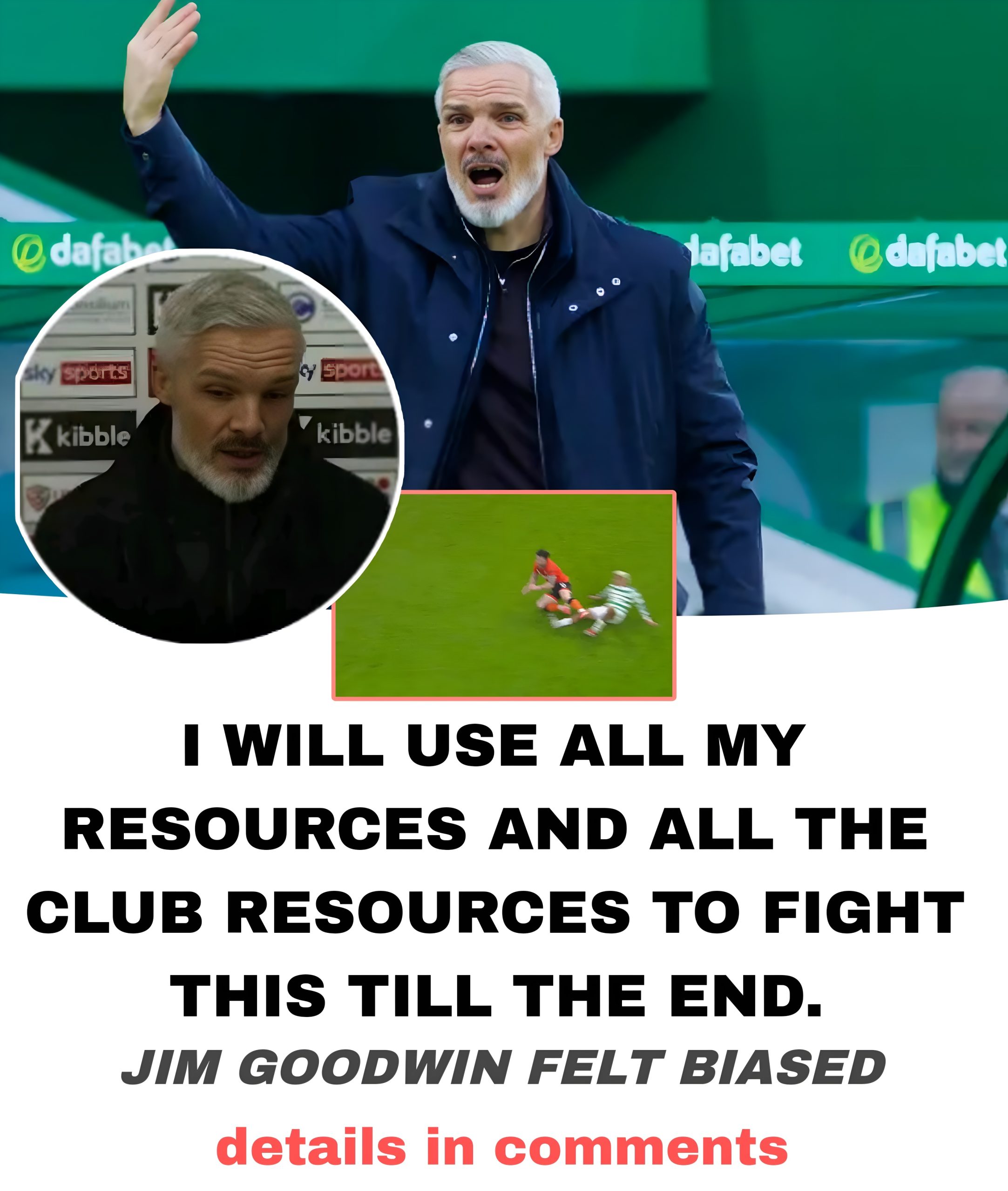 “Jim Goodwin with his rants” “The Dundee head coach has asked the club for an appeal over an awful incident from his clash with Celtic…..