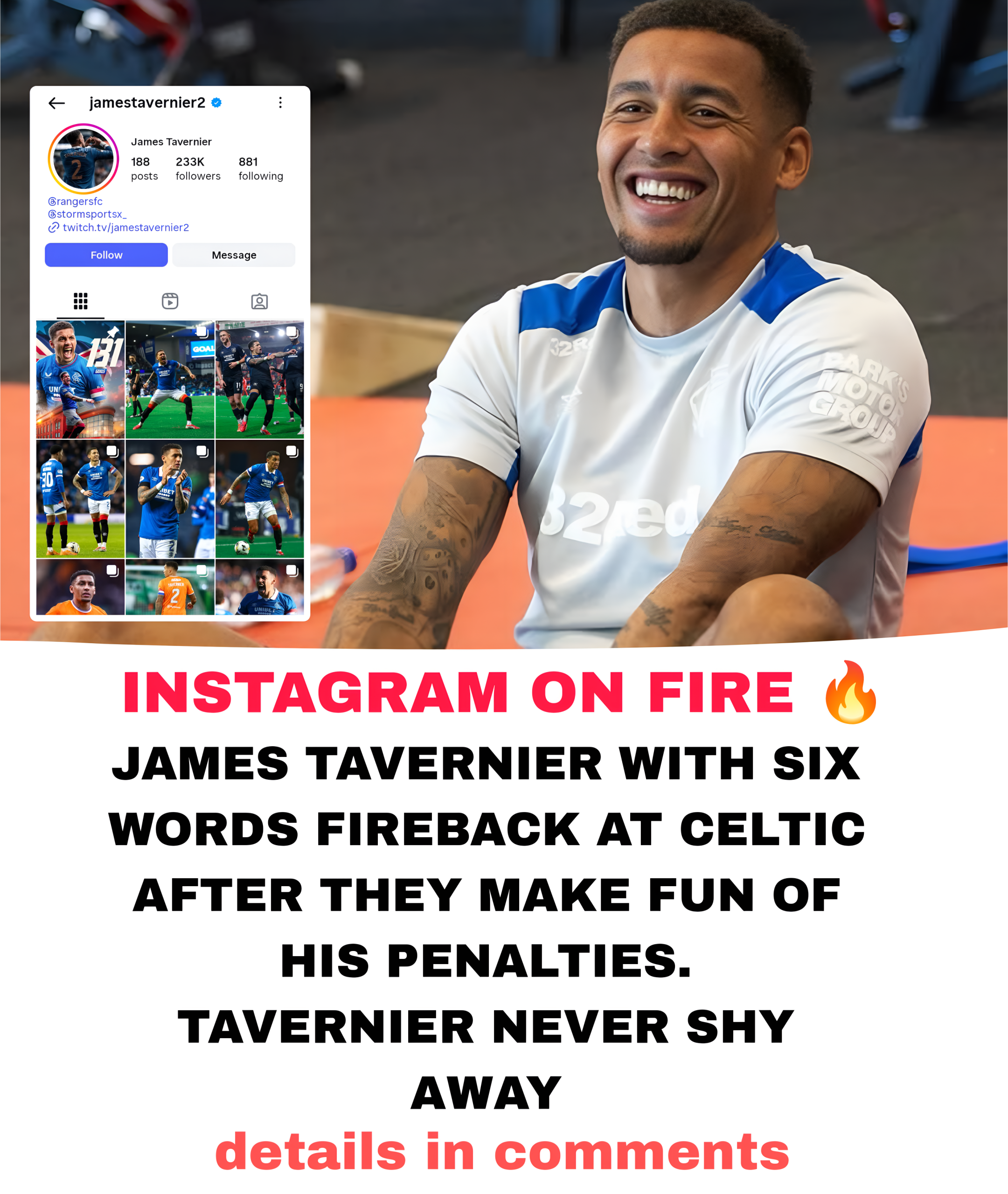 🚨 UNBELIEVABLE 😍  “HOW on earth did he post that on his page ?   James Tavernier c’mon that’s brutal